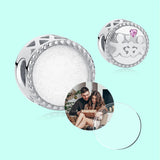 925 Silver Family Bead w/ Love Heart Photo Charm Bracelet DIY Jewelry