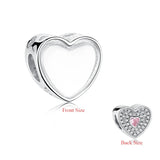 Romantic Love 925 Sterling Silver Heart Bead for Charm Bracelet Jewelry