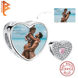 Romantic Love 925 Sterling Silver Heart Bead for Charm Bracelet Jewelry