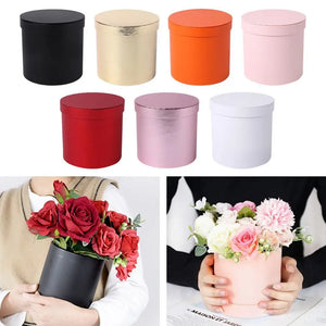 Round Cardboard Gift Boxes Wedding Party Rose Wrapping Bag Flower Packaging Box