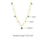 Green Cubic Zirconia 925 Silver Women's Choker Necklace
