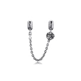 Heart Family Tree Safety Chain Sterling Silver Jewelry