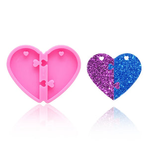 Heart Pendant Resin Casting Mold Puzzle Love Mold
