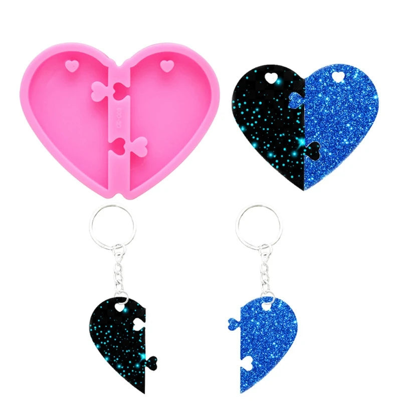 Heart Pendant Resin Casting Mold Puzzle Love Mold
