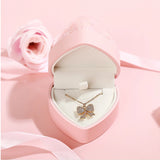 Heart Shape Velvet Ring Box Couple Proposal Jewelry Holder