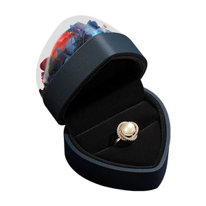 Heart Shape Velvet Ring Box Couple Proposal Jewelry Holder
