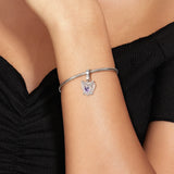 Heart Flower Pendant Zircon 925 Silver Charms