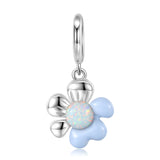 Heart Flower Pendant Zircon 925 Silver Charms