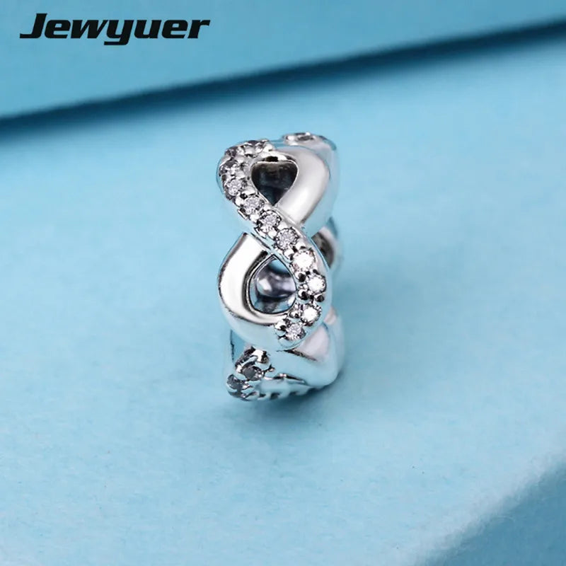 Infinite Love Space 925 Sterling Silver Charm Bracelet DIY SP044