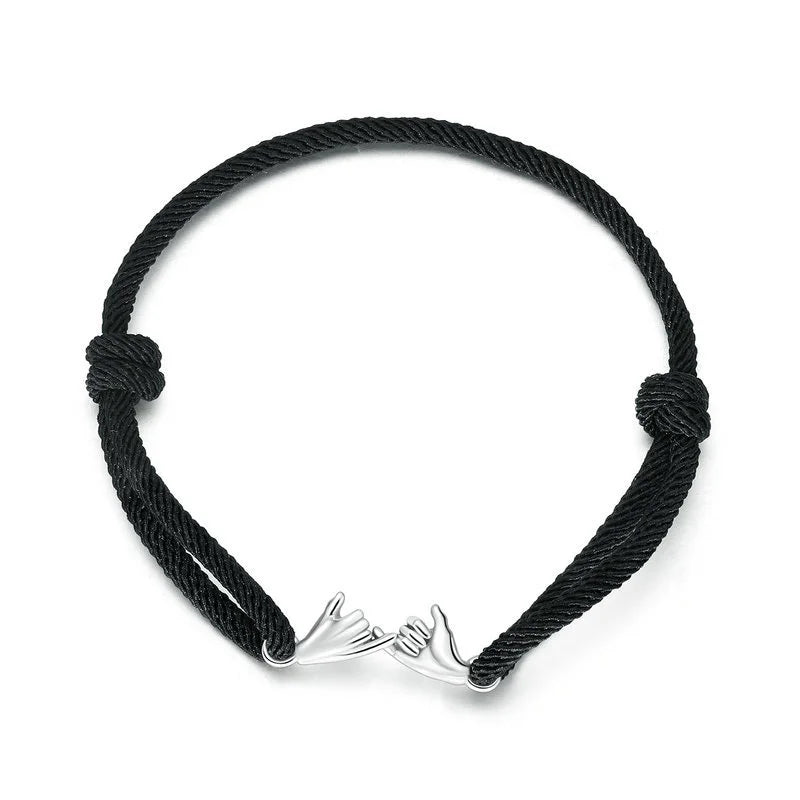 925 Sterling Silver Hand in Hand Bracelet for Women