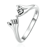 925 Sterling Silver Hand in Hand Bracelet for Women