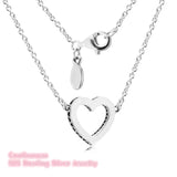 Loving Hearts Long Necklace Sterling Silver Jewelry With Clear CZ