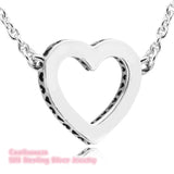 Loving Hearts Long Necklace Sterling Silver Jewelry With Clear CZ
