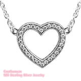 Loving Hearts Long Necklace Sterling Silver Jewelry With Clear CZ