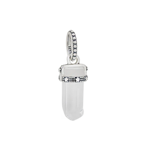 Silver High Purple Pink Glass Amulet Pendant DIY Bracelet Accessories Gift