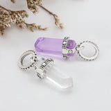 Silver High Purple Pink Glass Amulet Pendant DIY Bracelet Accessories Gift