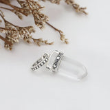 Silver High Purple Pink Glass Amulet Pendant DIY Bracelet Accessories Gift