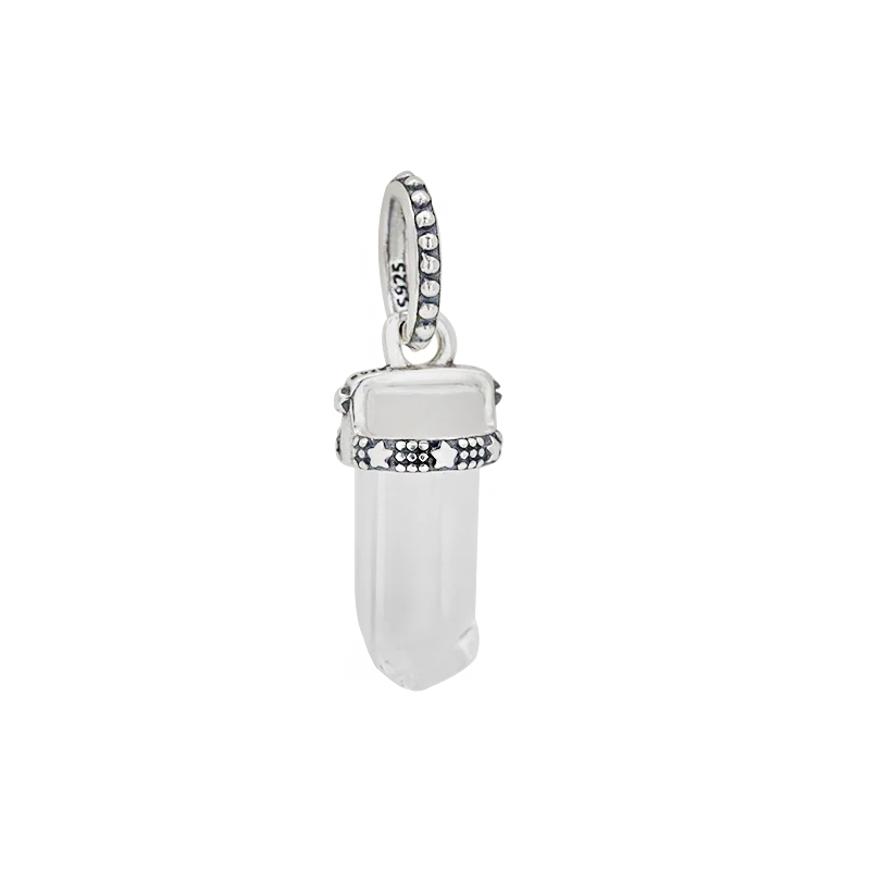 Silver High Purple Pink Glass Amulet Pendant DIY Bracelet Accessories Gift