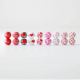 20Pcs Pink Heart Printed Wooden Beads for Bracelets Making