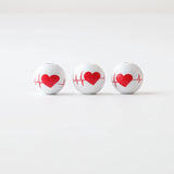 20Pcs Pink Heart Printed Wooden Beads for Bracelets Making