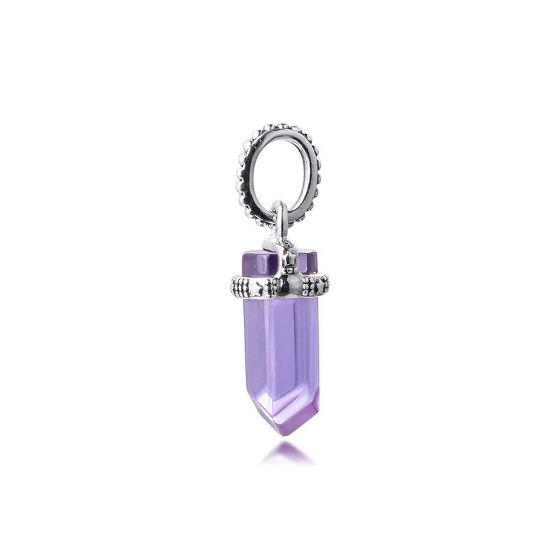 Purple Amulet Pendant Silver Jewelry for DIY Bracelet & Necklace