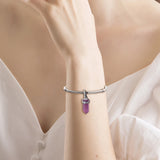 Purple Amulet Pendant Silver Jewelry for DIY Bracelet & Necklace