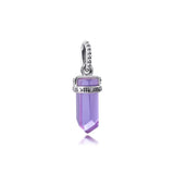 Purple Amulet Pendant Silver Jewelry for DIY Bracelet & Necklace