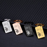 Ride Safe Keychain car Keyring Gift for Him Boyfriend Husband Dad Couples