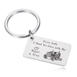 Ride Safe Keychain car Keyring Gift for Him Boyfriend Husband Dad Couples