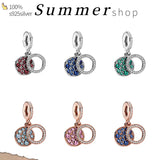 Roses Pendant 925 Silver Love Charm Bead Fit Bracelet Women Jewelry