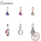 Roses Pendant High 925 Sterling Silver Forever Always Love Charm Bead