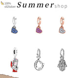 Rose Pendant 925 Silver Love Charm Bead Bracelet Gift Jewelry