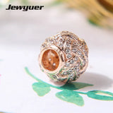 925 Sterling Silver Love Knot Charm Hearts Bead Bracelet DIY to Mom