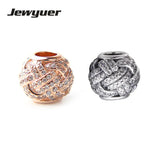 925 Sterling Silver Love Knot Charm Hearts Bead Bracelet DIY to Mom
