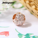 925 Sterling Silver Love Knot Charm Hearts Bead Bracelet DIY to Mom