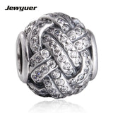 925 Sterling Silver Love Knot Charm Hearts Bead Bracelet DIY to Mom