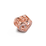 Sparkling Entwined Hearts Charm Rose Jewelry for Bracelet & Necklace
