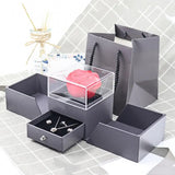 Eternal Rose Ring Holder Craft Display Acrylic Jewelry Gift
