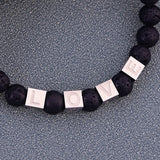 Personalized Volcanic Stone Bracelet with Beaded Alphabet
