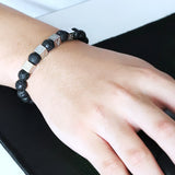 Personalized Volcanic Stone Bracelet with Beaded Alphabet