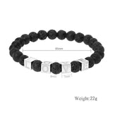 Personalized Volcanic Stone Bracelet with Beaded Alphabet