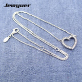 925 Silver Heart Pendant Necklace Women Fine Jewelry