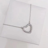 925 Silver Heart Pendant Necklace Women Fine Jewelry