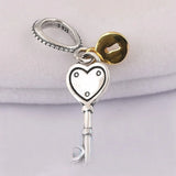 Key to My Heart Dangle Charms 925 Silver DIY Fine Jewelry