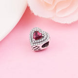 Sparkling Heart Charm Crystal 925 Silver DIY Kit for Bracelets & Necklaces