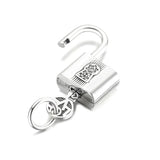 925 Silver Padlock and Key Dangle Charm Beads for Bracelets
