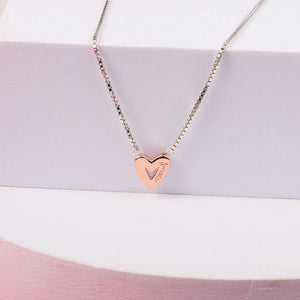 Sparkling Heart Necklace Sterling Silver Chain