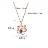 Heart Paw Cat Pendant Projection Necklace Jewelry Love Memory