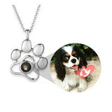 Heart Paw Cat Pendant Projection Necklace Jewelry Love Memory