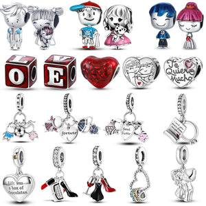 925 Silver Forever Love Charms for Bracelet Necklace - Women's Jewelry Gift